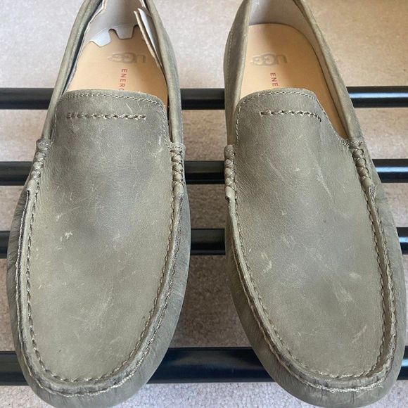 UGG Henrick Mens 13 Dark Brown Pebbled Leather Slip On Driving Mocs 1002256 UGG | Shoes | Ugg Men Henrickleatherdriving Loafers New Nwob  main image 3